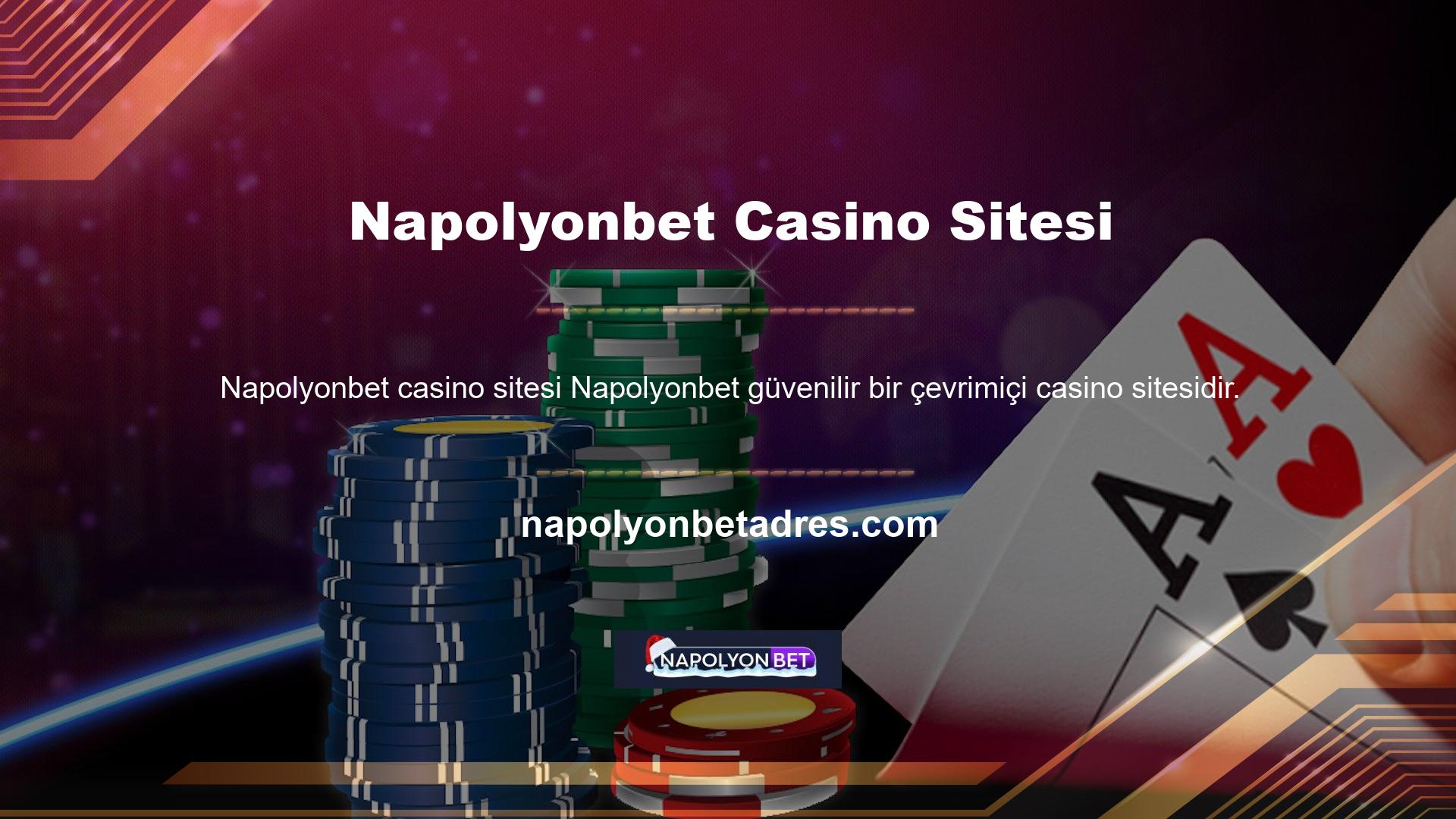 Bu oyun sitesi, çevrimiçi Napolyonbet bonus oyun ürünü başta olmak üzere canlı casino ve slot makinesi hizmetleri sunmaktadır