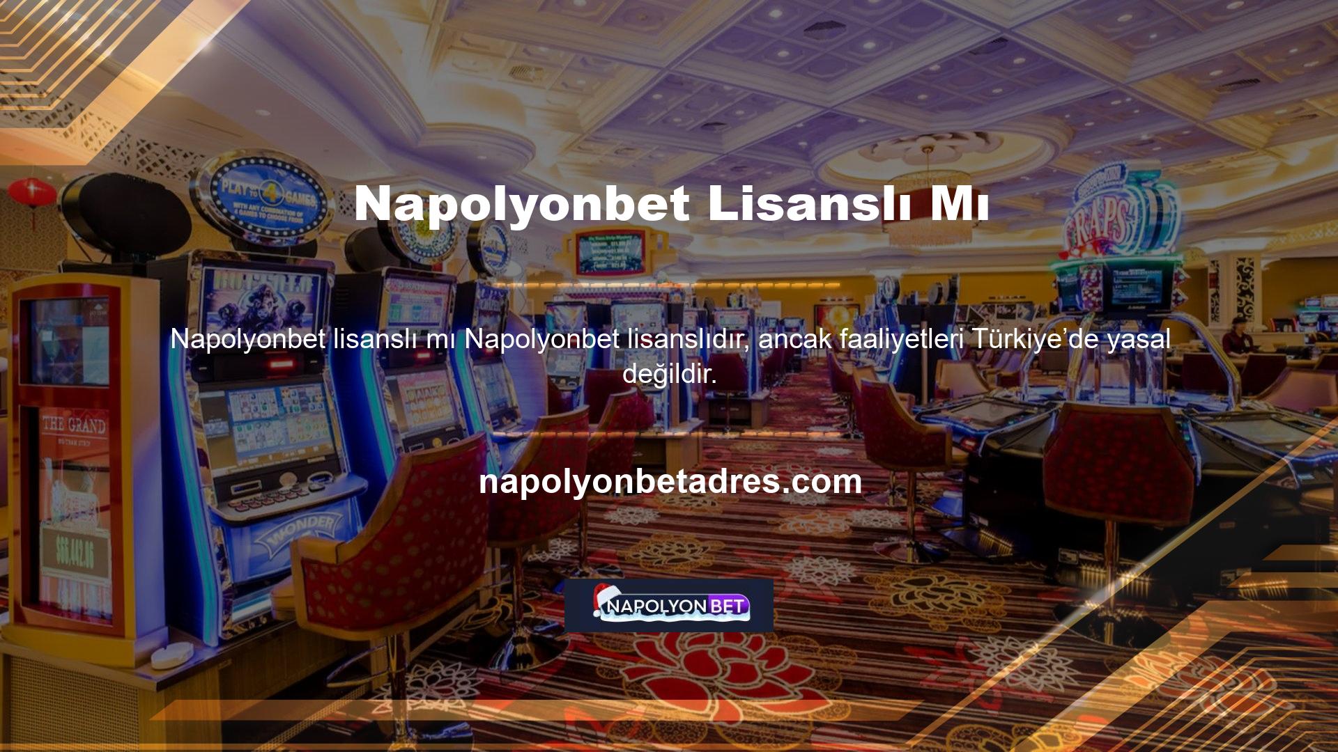 Diğer yabancı casino siteleri gibi Napolyonbet Türkiye’de yasadışı olarak faaliyet göstermektedir